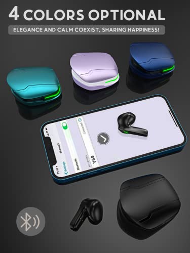 ZBC Wireless Earbuds, Bluetooth Headphones Environmental Noise Cancellation Ear Buds 4-Mic Clear Calls 30H Playtime Deep Bass IPX6 Waterproof Sports Earphones & in-Ear Headsets for iPhone Android