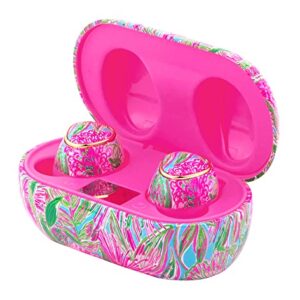 Lilly Pulitzer Bluetooth Earbuds with Protective Charging Case, Wireless Headphones, Coming in Hot