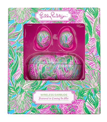 Lilly Pulitzer Bluetooth Earbuds with Protective Charging Case, Wireless Headphones, Coming in Hot