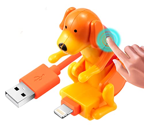 3HQ Funny Dog Humping Fast Charger Cable for iPhone 14/13/12/11 and More, Upgraded Touch Dog Phone Charger USB Lightning Cable (4ft) - Orange