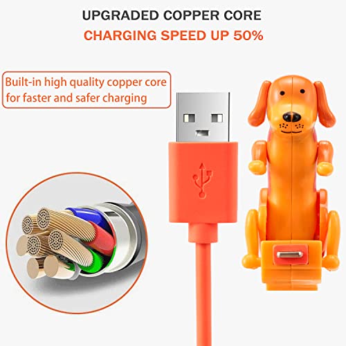 3HQ Funny Dog Humping Fast Charger Cable for iPhone 14/13/12/11 and More, Upgraded Touch Dog Phone Charger USB Lightning Cable (4ft) - Orange