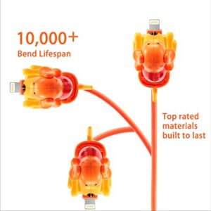 3HQ Funny Dog Humping Fast Charger Cable for iPhone 14/13/12/11 and More, Upgraded Touch Dog Phone Charger USB Lightning Cable (4ft) - Orange