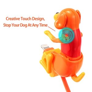 3HQ Funny Dog Humping Fast Charger Cable for iPhone 14/13/12/11 and More, Upgraded Touch Dog Phone Charger USB Lightning Cable (4ft) - Orange