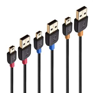 cable matters 3-pack short usb to mini usb cable (mini usb to usb cable) 3 ft