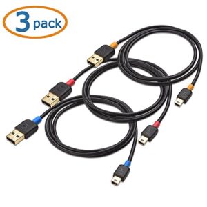 Cable Matters 3-Pack Short USB to Mini USB Cable (Mini USB to USB Cable) 3 ft