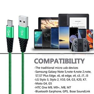 Bynccea Android Charger Cable Fast Charge,Nylon Braided Micro USB Cable 6FT 5-Pack Phone Charger Fast Charging Cord Compatible with Samsung Galaxy S6 S7 Edge J3 J7,LG,HTC,Motorola,Sony,Xbox One,PS4