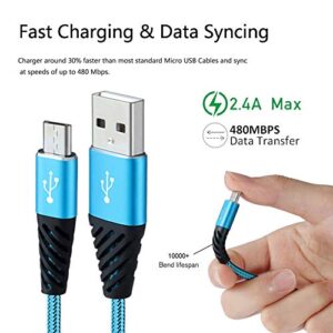 Bynccea Android Charger Cable Fast Charge,Nylon Braided Micro USB Cable 6FT 5-Pack Phone Charger Fast Charging Cord Compatible with Samsung Galaxy S6 S7 Edge J3 J7,LG,HTC,Motorola,Sony,Xbox One,PS4