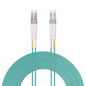 fiber patch cable – lc to lc om3 10gb/gigabit multi-mode jumper duplex 50/125 lszh fiber optic cord for sfp transceiver, computer fiber networks and fiber test equipment, 30-meter(100ft)