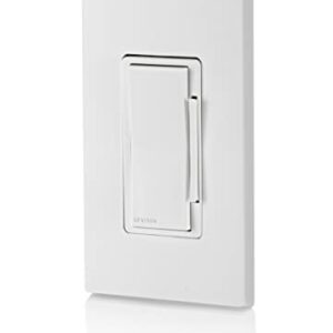 Leviton DN6HD-2RW Decora Smart No-Neutral 600W Dimmer, Requires MLWSB Wi-Fi Bridge to Work with My Leviton, Alexa, Hey Google, HomeKit/Siri, White