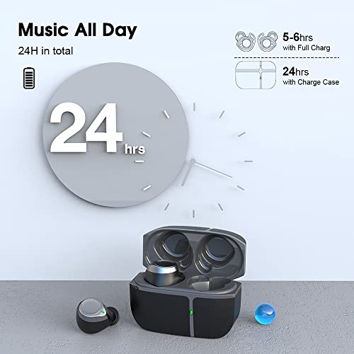 VOSON True Wireless Stereo Earbuds for Sport, Bluetooth in-Ear Running Headphone Deep Bass with Charging Case Type-C Port Built-in Microphone IPX5 Waterproof 36H Playback for Workout Exercise