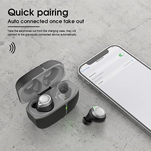 VOSON True Wireless Stereo Earbuds for Sport, Bluetooth in-Ear Running Headphone Deep Bass with Charging Case Type-C Port Built-in Microphone IPX5 Waterproof 36H Playback for Workout Exercise