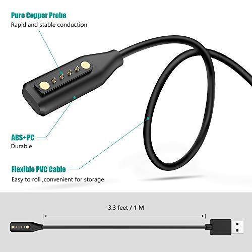 TUSITA [2-Pack Charger Compatible with Bose Frames Alto S/M M/L, Bose Frames Rondo, Bose Frames Soprano, Bose Frames Tenor - USB Magnetic Charging Cable 3.3ft 100cm - Audio Sunglasses Accessories