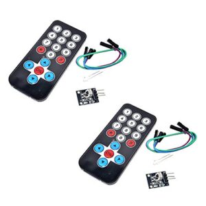 koobook 2pcs infrared ir remote control sensor module kits for arduino(remote control + receiver board)
