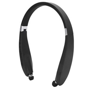 sx‑991 bluetooth headset, bluetooth 5.0 neckband headphones foldable sports earphone with retractable earbuds, for home office,video conference, with carry case