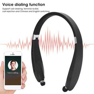 SX‑991 Bluetooth Headset, Bluetooth 5.0 Neckband Headphones Foldable Sports Earphone with Retractable Earbuds, for Home Office,Video Conference, with Carry Case