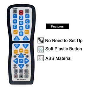 Luckystar 2 Device Universal Waterproof Easy Clean Remote Control Support for All Smart TV, LED/LCD TV, Apple TV,Vizio TV, LG, Samsung and Roku Player, BluRay DVD, Audio System