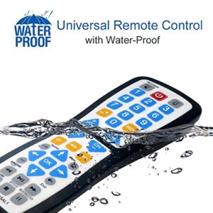 Luckystar 2 Device Universal Waterproof Easy Clean Remote Control Support for All Smart TV, LED/LCD TV, Apple TV,Vizio TV, LG, Samsung and Roku Player, BluRay DVD, Audio System