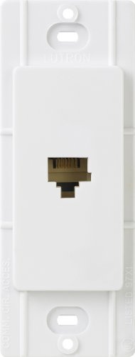 Lutron CA-PJ-WH Claro Telephone Jack, White