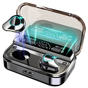 wireless earbuds,bluetooth 5.1 powerful bass true wireless earphones,ipx6 waterproof touch control hifi stereo sound in ear cvc8.0 tech noise reduction headphones with mic,one-step pairing,led display