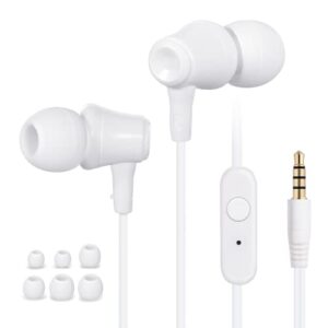 amoner wired earbuds in-ear, headphones waterproof earphones sports headsets with built-in mic & crystal clear sound, ergonomic earphones with 3.5mm jack, s/m/l eartips compatible with iphone android