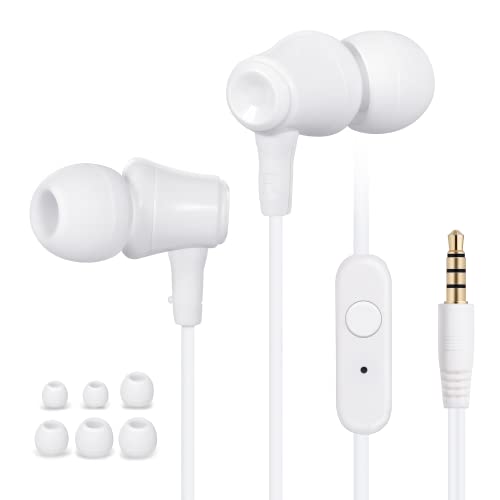 Amoner Wired Earbuds in-Ear, Headphones Waterproof Earphones Sports Headsets with Built-in Mic & Crystal Clear Sound, Ergonomic Earphones with 3.5mm Jack, S/M/L Eartips Compatible with iPhone Android