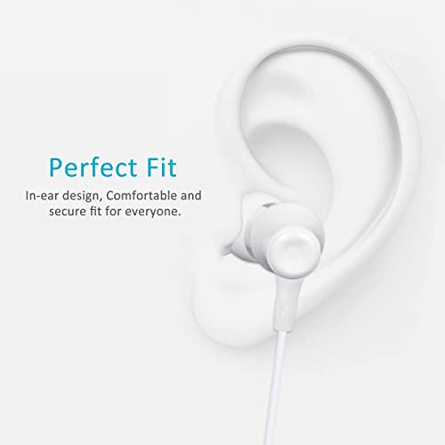 Amoner Wired Earbuds in-Ear, Headphones Waterproof Earphones Sports Headsets with Built-in Mic & Crystal Clear Sound, Ergonomic Earphones with 3.5mm Jack, S/M/L Eartips Compatible with iPhone Android