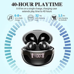 Wireless Earbud, Bluetoth 5.2 Headphones IP7 Waterproof in Ear Earphones with LED Power Display, Stereo Sound Bluetoth Earbud with Built in Mic, 8H Single Playtime and Type-C Fast Charging Case