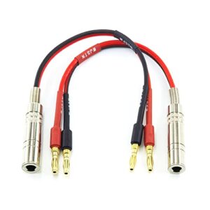 WJSTN 1/4 TS to Banana Plug Speaker Cable 6.35 mm 1/4" Female to Banana Plug Speaker Mono Adapter 8 inches 2pack
