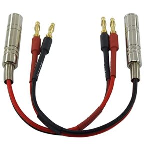 WJSTN 1/4 TS to Banana Plug Speaker Cable 6.35 mm 1/4" Female to Banana Plug Speaker Mono Adapter 8 inches 2pack