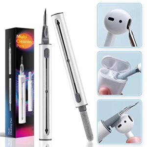 cleaner kit for airpods, 3-in-1 multifunctional bluetooth earbuds cleaning pen for airpods pro with sponge, brush, metal tip