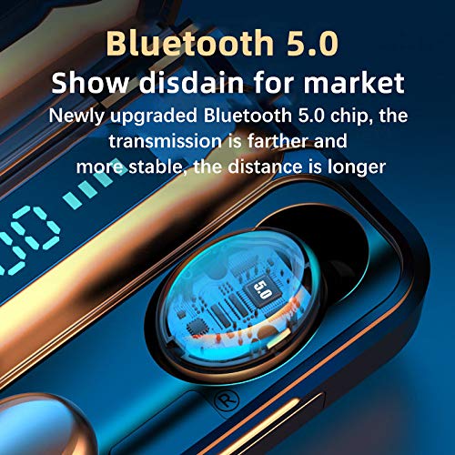 OZJONGK Bluetooth Earphone with LED Display Wireless Earphones with Mic IPX8 Waterproof TWS Bluetooth 5 0 Headsets 1200mAh Charging Case Hi FI Deep Bass Stereo Sound Touch Control