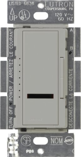 Lutron Maestro IR 1000-Watt Dimmer Switch for Incandescent and Halogen Bulbs, Single-Pole, MIR-1000-GR, Gray