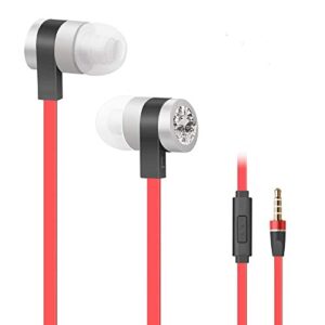 luxear earbuds with microphone, in-ear stereo headset earphones with remote control clear sound, noise-isolating, ergonomic comfort-fit, for all android smartphone(red)