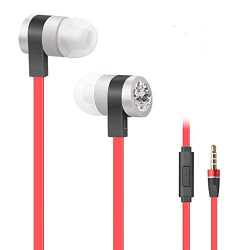 LUXEAR Earbuds with Microphone, in-Ear Stereo Headset Earphones with Remote Control Clear Sound, Noise-isolating, Ergonomic Comfort-fit, for All Android Smartphone(Red)