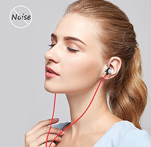 LUXEAR Earbuds with Microphone, in-Ear Stereo Headset Earphones with Remote Control Clear Sound, Noise-isolating, Ergonomic Comfort-fit, for All Android Smartphone(Red)