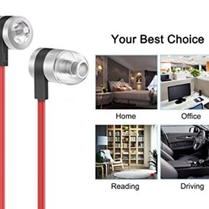 LUXEAR Earbuds with Microphone, in-Ear Stereo Headset Earphones with Remote Control Clear Sound, Noise-isolating, Ergonomic Comfort-fit, for All Android Smartphone(Red)