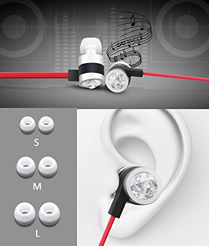 LUXEAR Earbuds with Microphone, in-Ear Stereo Headset Earphones with Remote Control Clear Sound, Noise-isolating, Ergonomic Comfort-fit, for All Android Smartphone(Red)