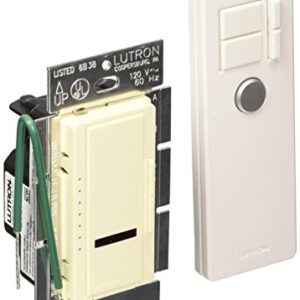 Lutron Maestro 1000-Watt IR Dimmer Switch for Incandescent and Halogen Bulbs, Single-Pole, with IR Remote Control MIR-1000T-AL, Almond