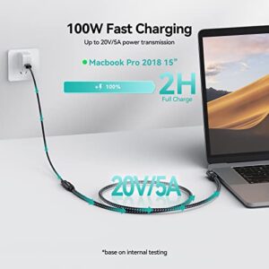 Yottamaster USB C Extension Cable Right Angle[20Gbps, 100W], USB C Exender Lead PD 100W 4K@60Hz Braided Extender Compatible with MacBook, Hub, Phones [1m/3.3Ft]