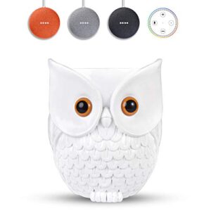 keyentre owl shape smart home guard owl statue crafted guard station for google home mini google nest mini (2nd gen) dot 2rd/ 3rd/4rd generation station clean space saving guard holder guard station