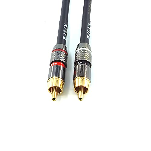 WJSTN-020 RCA to RCA Audio Cable, 1RCA Male to 1RCA Male Stereo Audio Cable Converter, Digital Stereo Audio Cable for subwoofer, Home Theater, high-Fidelity Audio-Double Shielding-2 Pack (6IN)