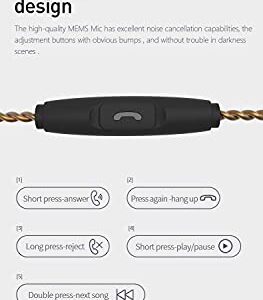 Kinboofi KBEAR KS2 in Ear Earphone, 1BA 1DD Stereo IEM, HiFi Noise Cancelling Sport Hybrid Headphones with PCB Frequency Board, 2 PIN Detachable Cable, for Audiophile (with Mic, Black)