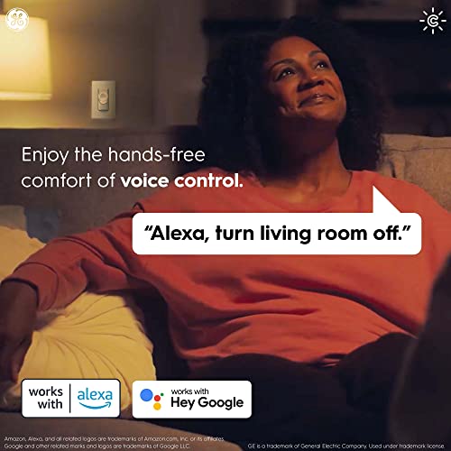 GE CYNC Smart Dimmer Light Switch, No Neutral Wire Required, Bluetooth and 2.4 GHz Wi-Fi 3-Wire Switch, Works with Alexa and Google Home