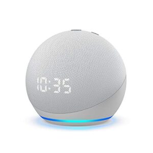 certified refurbished echo (4th gen) with clock | with premium sound, smart home hub, and alexa