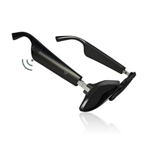 twsgls smart glasses: sports audio sunglasses with open ear headphones, double mic & speaker stereo, 7hrs battery, bt 5.0 connectivity, compatible with android/ios for men – rectangular, black