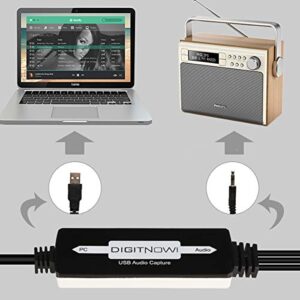 DIGITNOW! USB 2.0 Digital Audio Capture Card for Vinyl Records Win7/8/10and Mac OS,Audio Grabber for Cassette Tapes to mp3 Converter