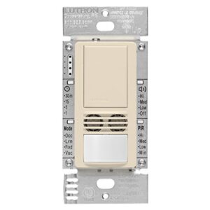 lutron maestro dual tech occupancy sensor switch, neutral required, 6 amp 3-way/multi-location, ms-b102-la, light almond