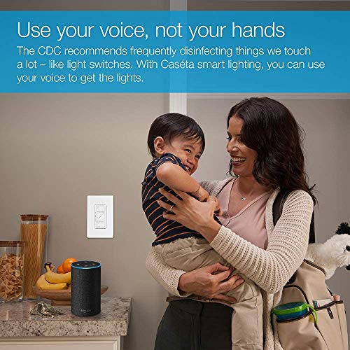 Lutron Caseta Smart Home Dimmer Switch, Compatible with Alexa, Apple HomeKit, and The Google Assistant | for LED Light Bulbs, Incandescent Bulbs and Halogen Bulbs | PD-6WCL-LA | Light Almond 3-Pack