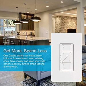 Lutron Caseta Smart Home Dimmer Switch, Compatible with Alexa, Apple HomeKit, and The Google Assistant | for LED Light Bulbs, Incandescent Bulbs and Halogen Bulbs | PD-6WCL-LA | Light Almond 3-Pack