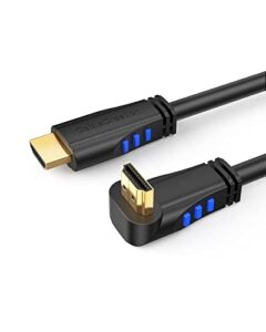 cablecreation 4k hdmi cable, 6 feet upward angle 270 degree vertical right 4k hdmi cable, support 4k ultra hd, 3d video, ethernet, audio return channel, black